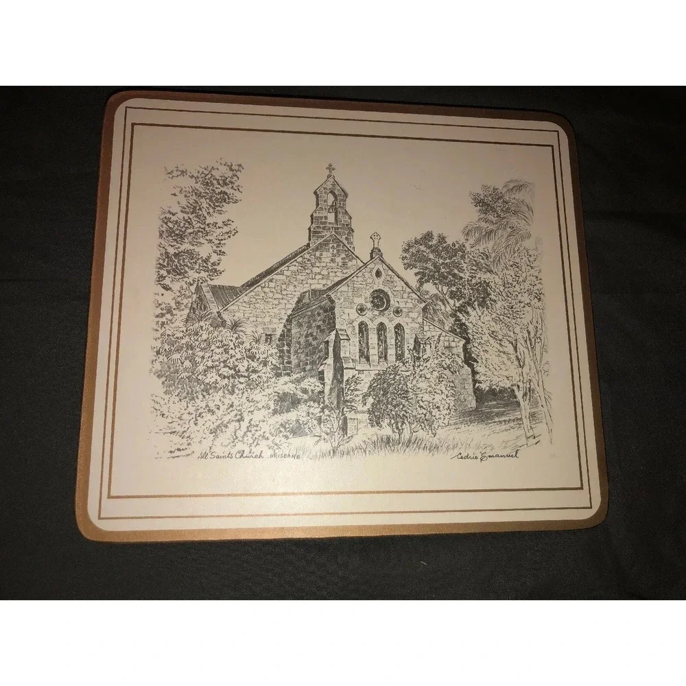 Set 5 PIMPERNEL‎ PLACEMATS CEDRIC EMANUEL PEN INK PRINTS AUSTRALIAN ARCHITECTURE
